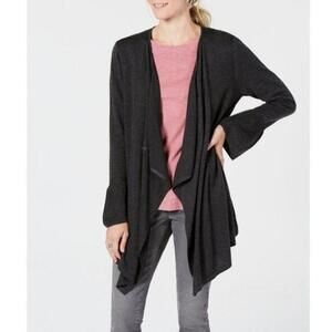 Style & Co Bell-Sleeved Draped Cardigan